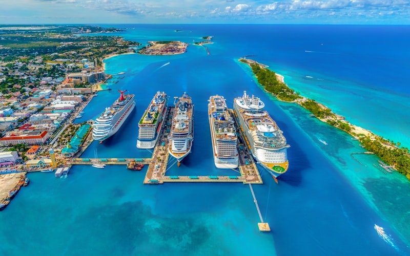 Caribbean port with turquoise waters